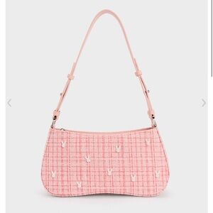 charles and keith bunny tweed shoulder bag 🩷 perfect for Valentine’s Day!!
